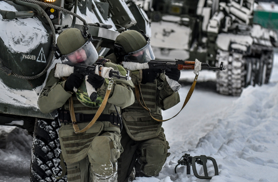 冬季训练中的俄罗斯驻莫斯科工兵部队,装备先进!