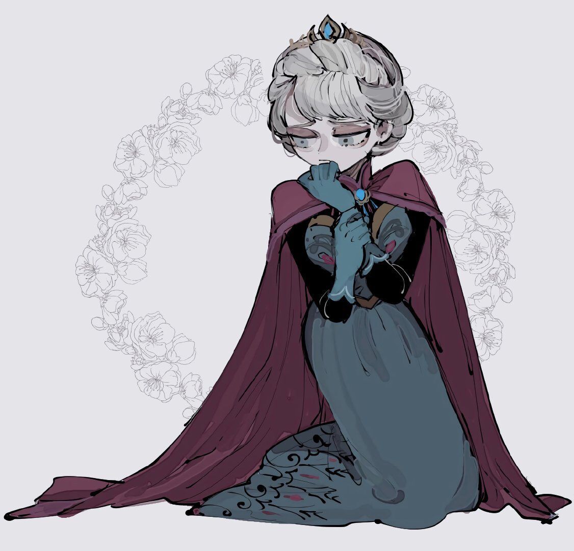 卡通人物绘画,神情忧郁的迪士尼公主插画