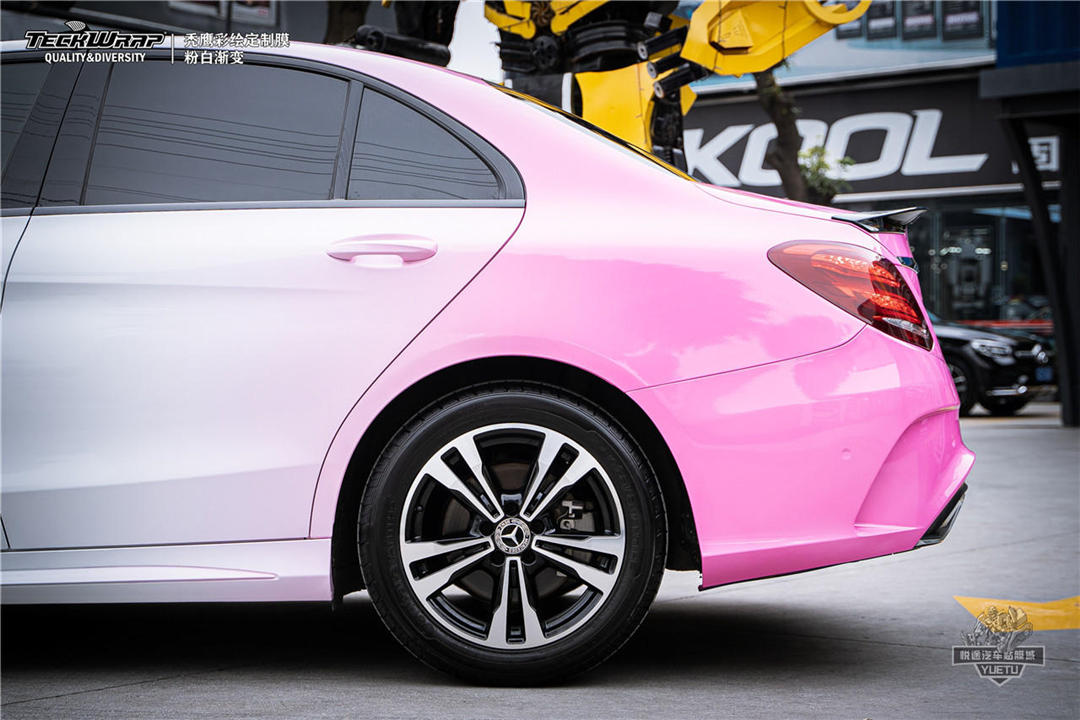 teckwrap美国秃鹰汽车车身定制膜|粉白渐变|奔驰