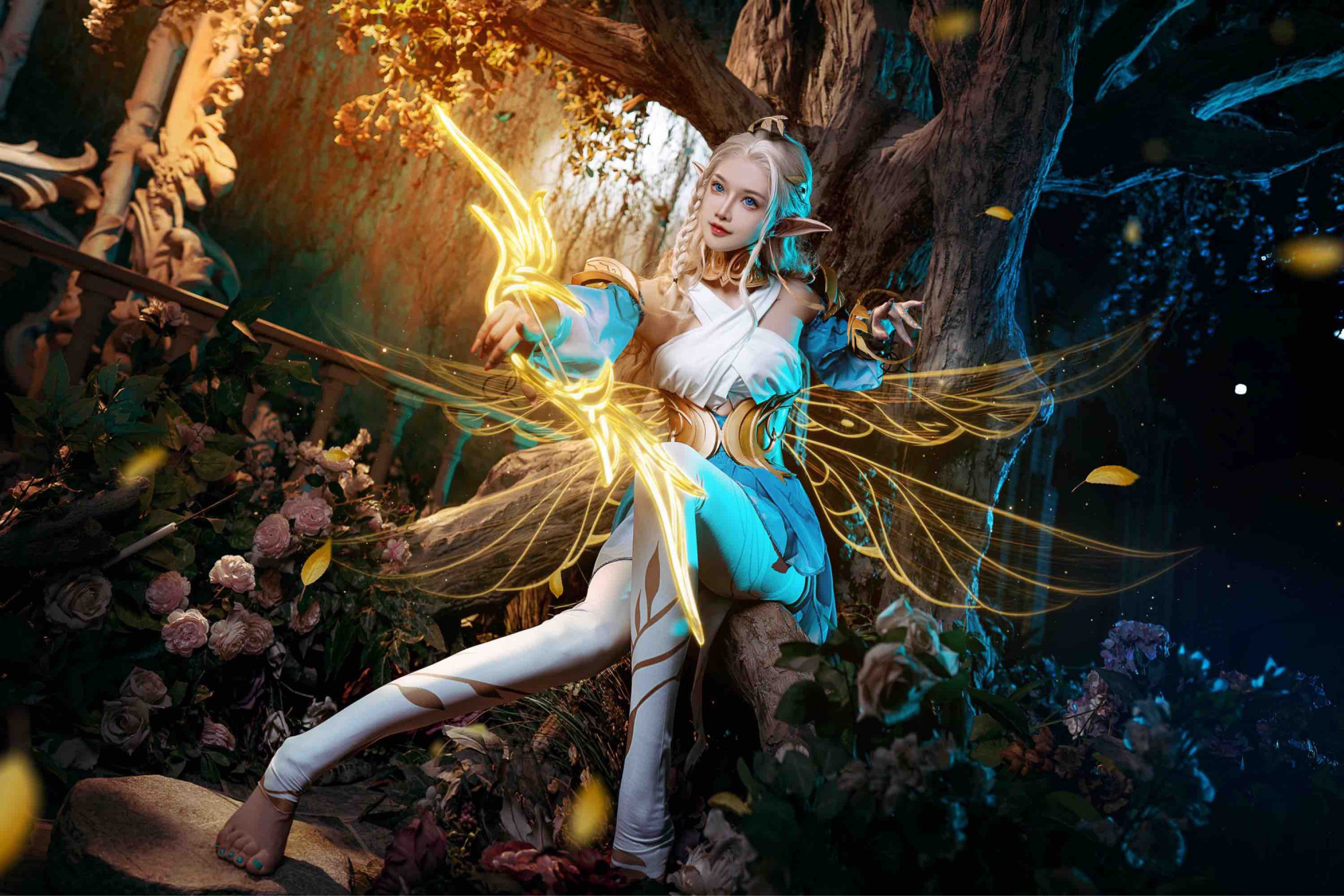 《王者荣耀》王者同人艾琳cos精灵正片经典还原