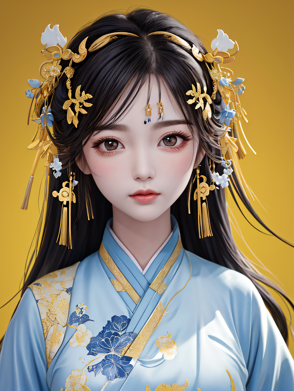 黄衣翩然,古风梦幻