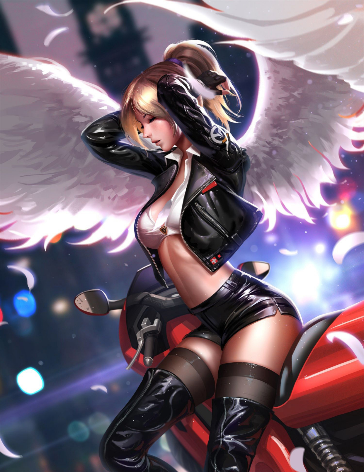 二次元高清美女动漫游戏美女人物cg插画图集分享,来自画师梁星