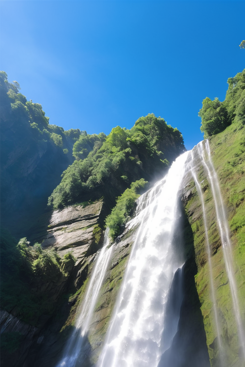山川,河流,瀑布,一年四季的风景