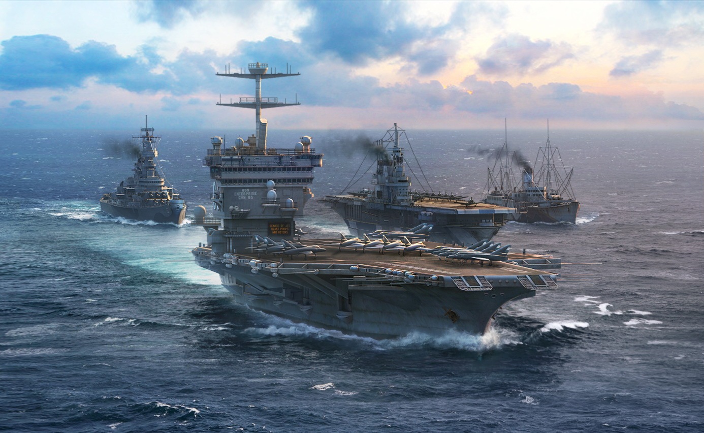 国内插画大佬绘制的一组现代军舰插画!画面相当有气势!