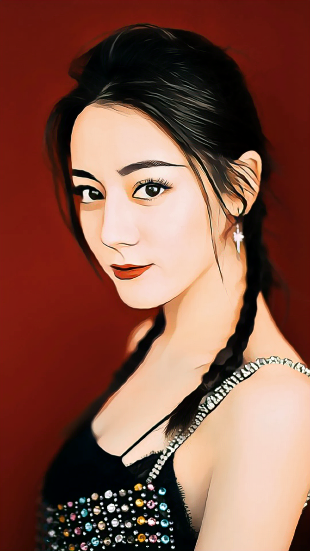 迪丽热巴 手绘图 比真人还美