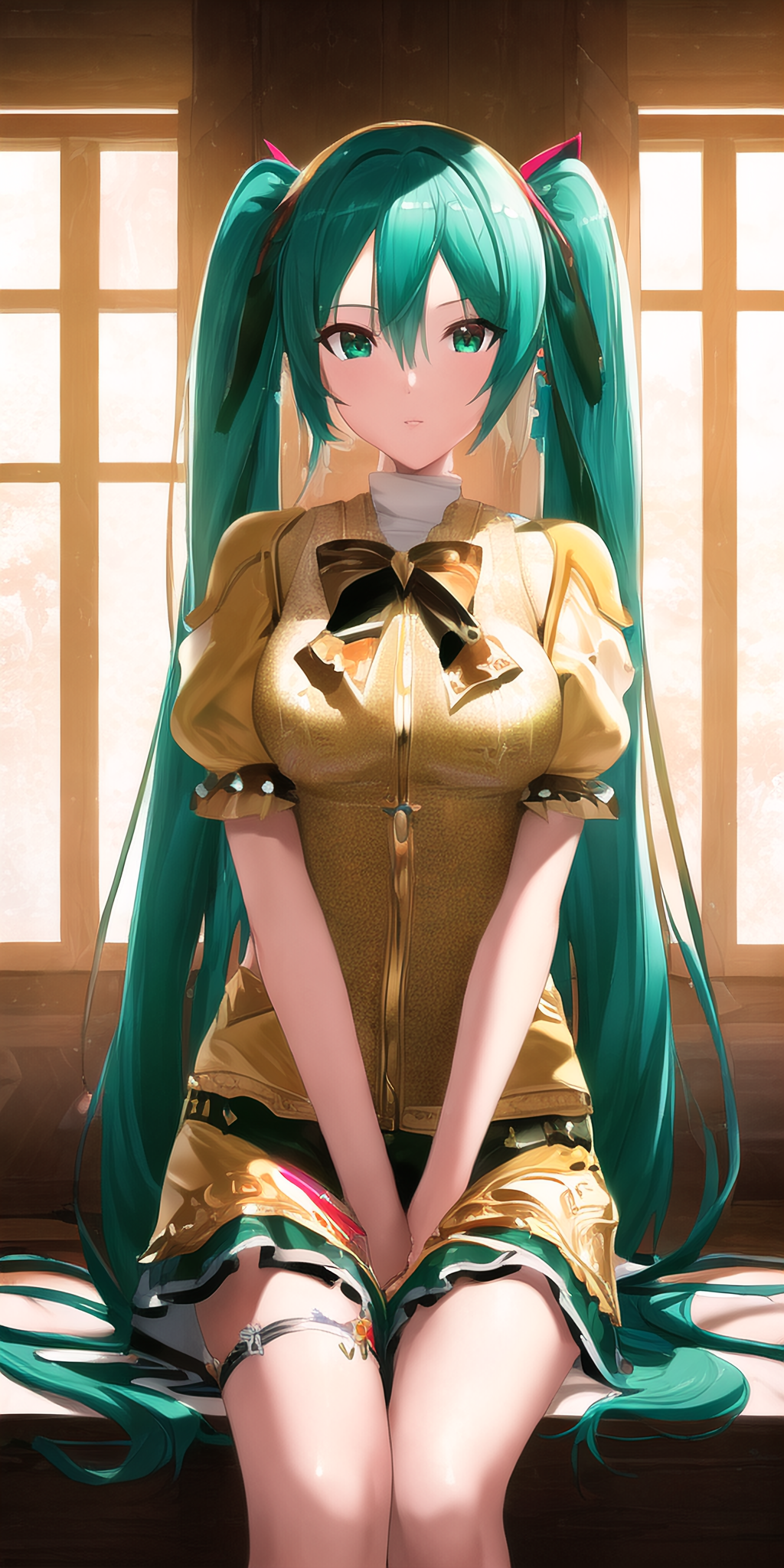 初音未来,汉服,金色