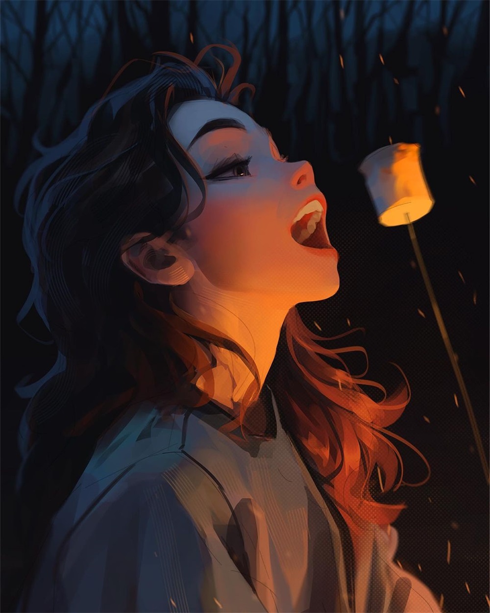 光影人物插图,非常唯美治愈