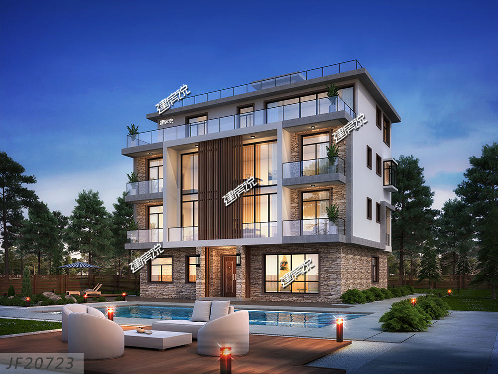 8款现代风双拼别墅,图纸收藏好参考,兄弟合建奔小康