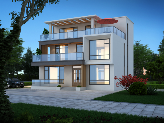 农村建房三层平顶设计效果图,7款农村现代简约风