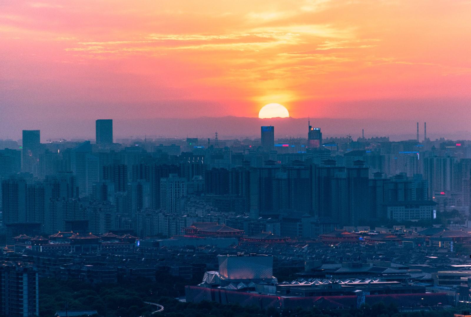 风光摄影 夕阳下的城市