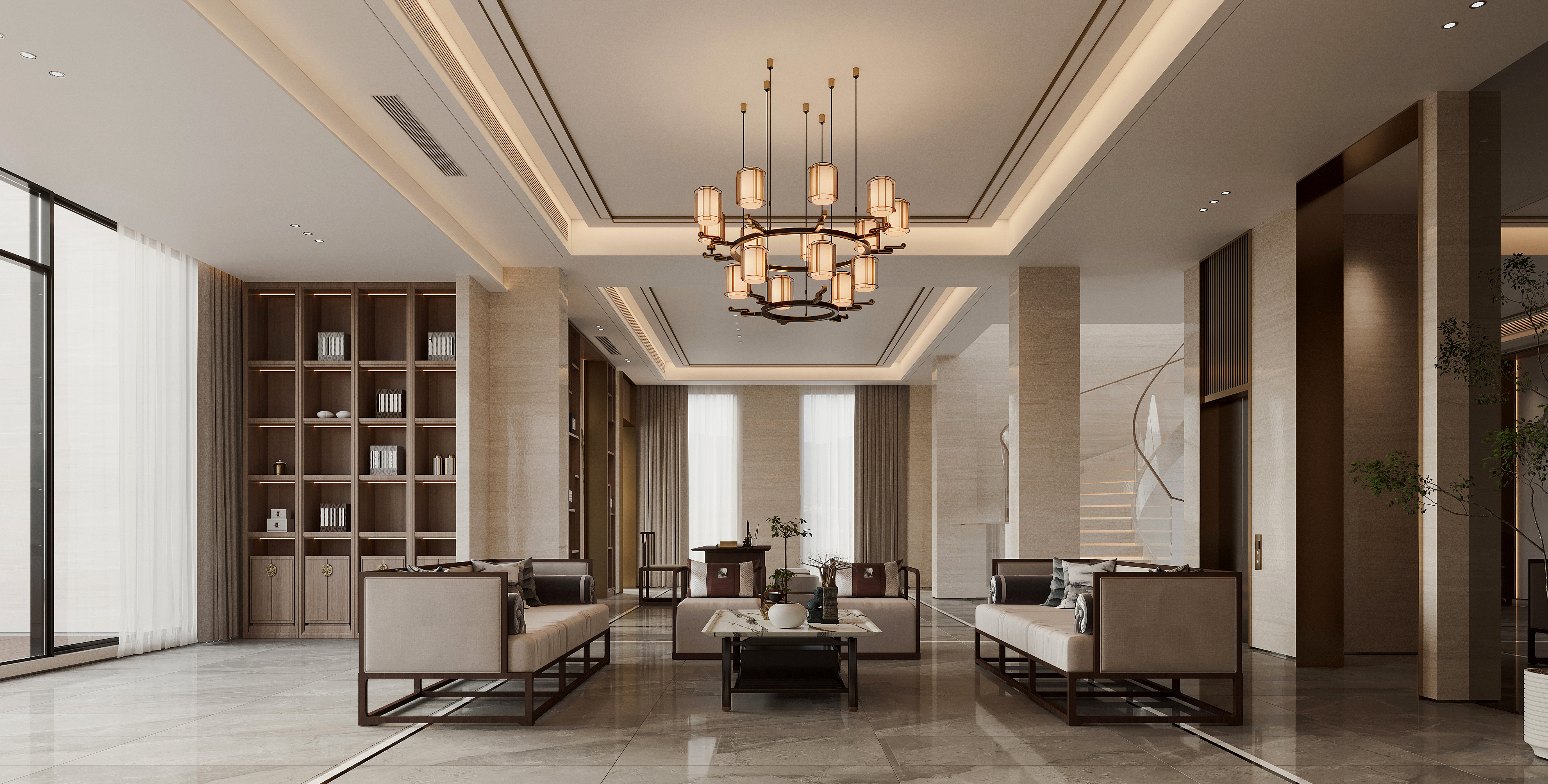 福州别墅设计|国广一叶g5.0大宅出品|新中式别墅豪宅设计装修作品