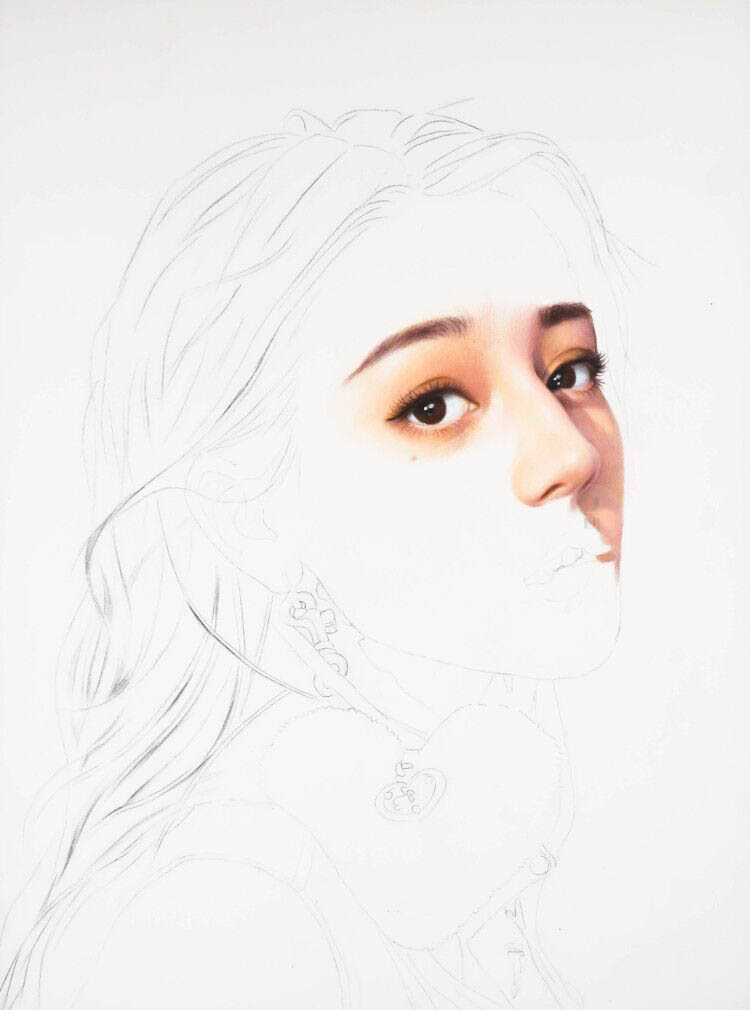 彩铅 人物迪丽热巴绘画过程分享