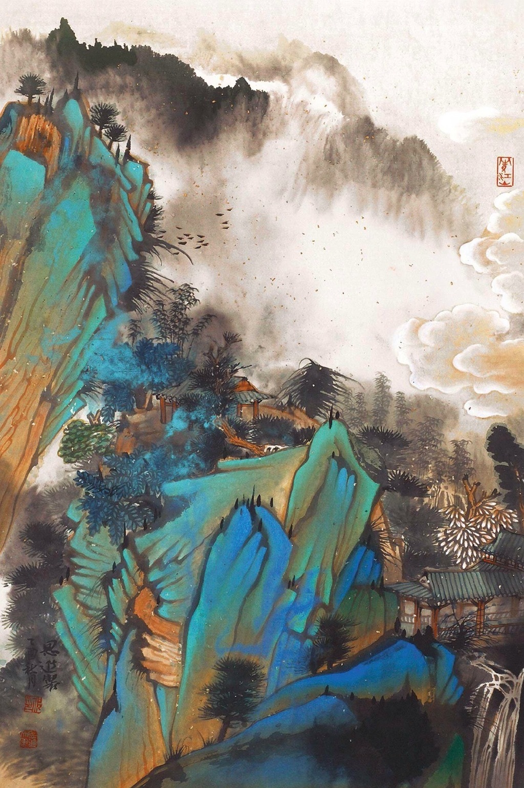 祁恩进 · 青绿山水画