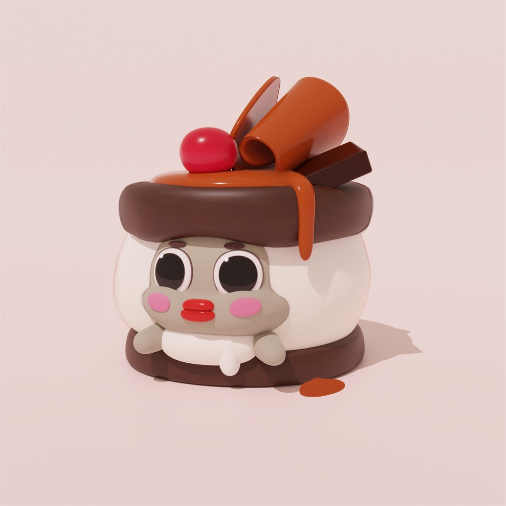 呆萌可爱的3d卡通插画作品系列