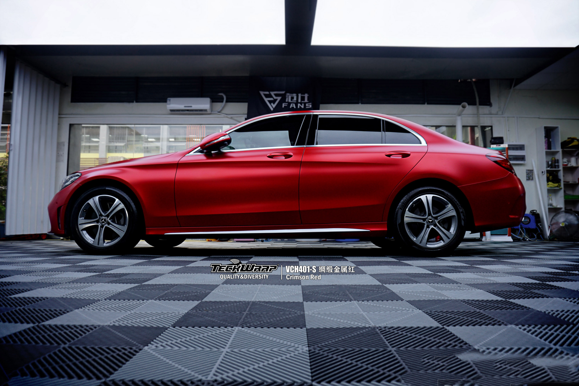 秃鹰teckwrap汽车车身改色贴进口膜|vch401-s绸缎红|奔驰气场王者