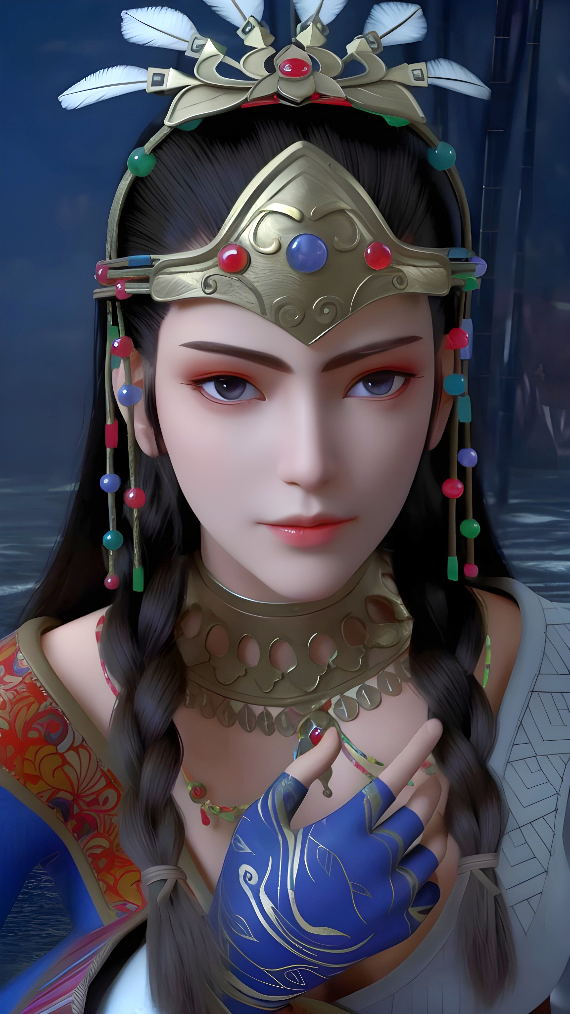 国漫女神|《真阳武神》慕容燕ai精修手机壁纸:完颜乌的弟子