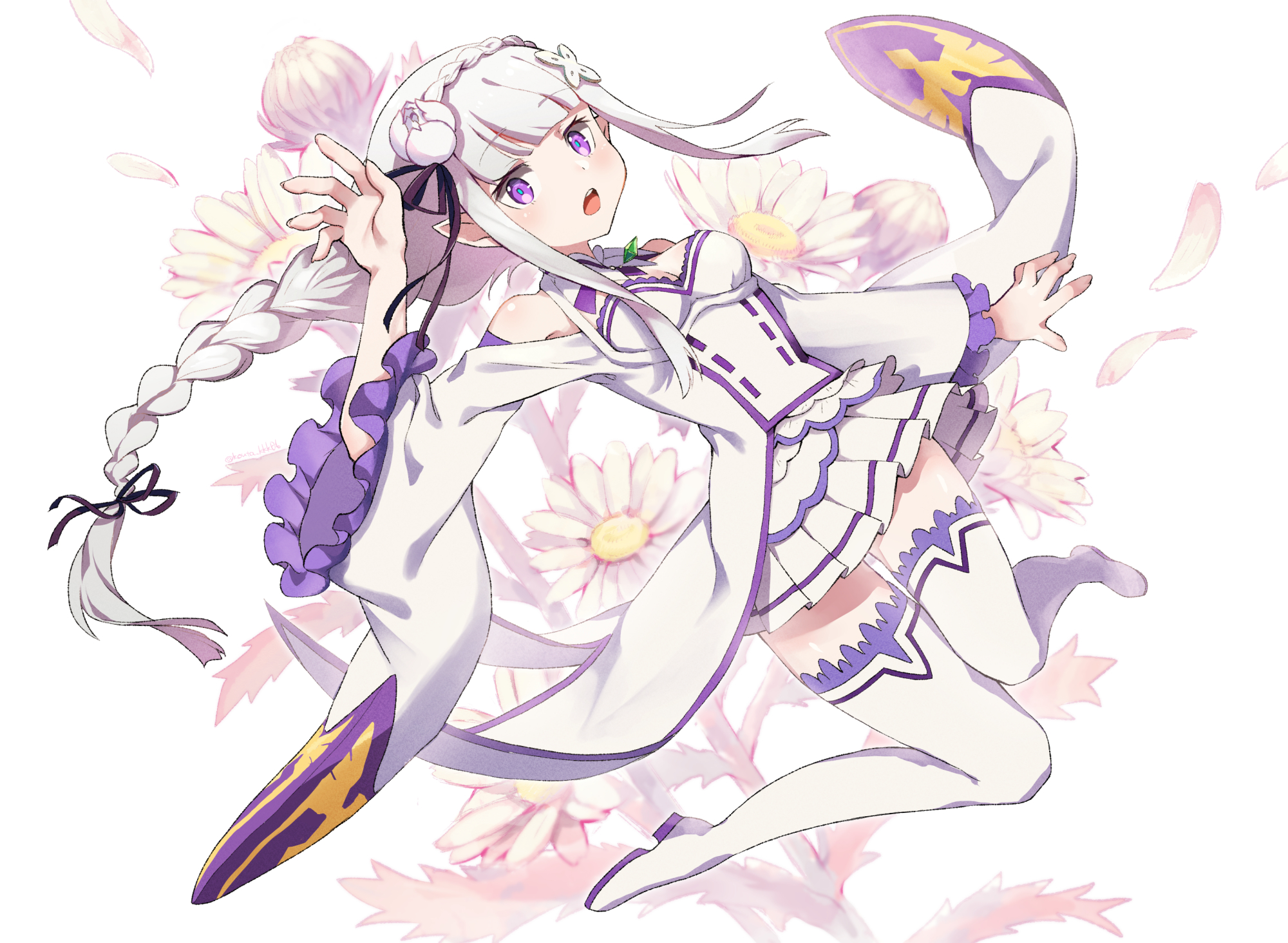 日漫轻小说《re从零开始的异世界生活》女主角爱蜜莉雅的高清插画