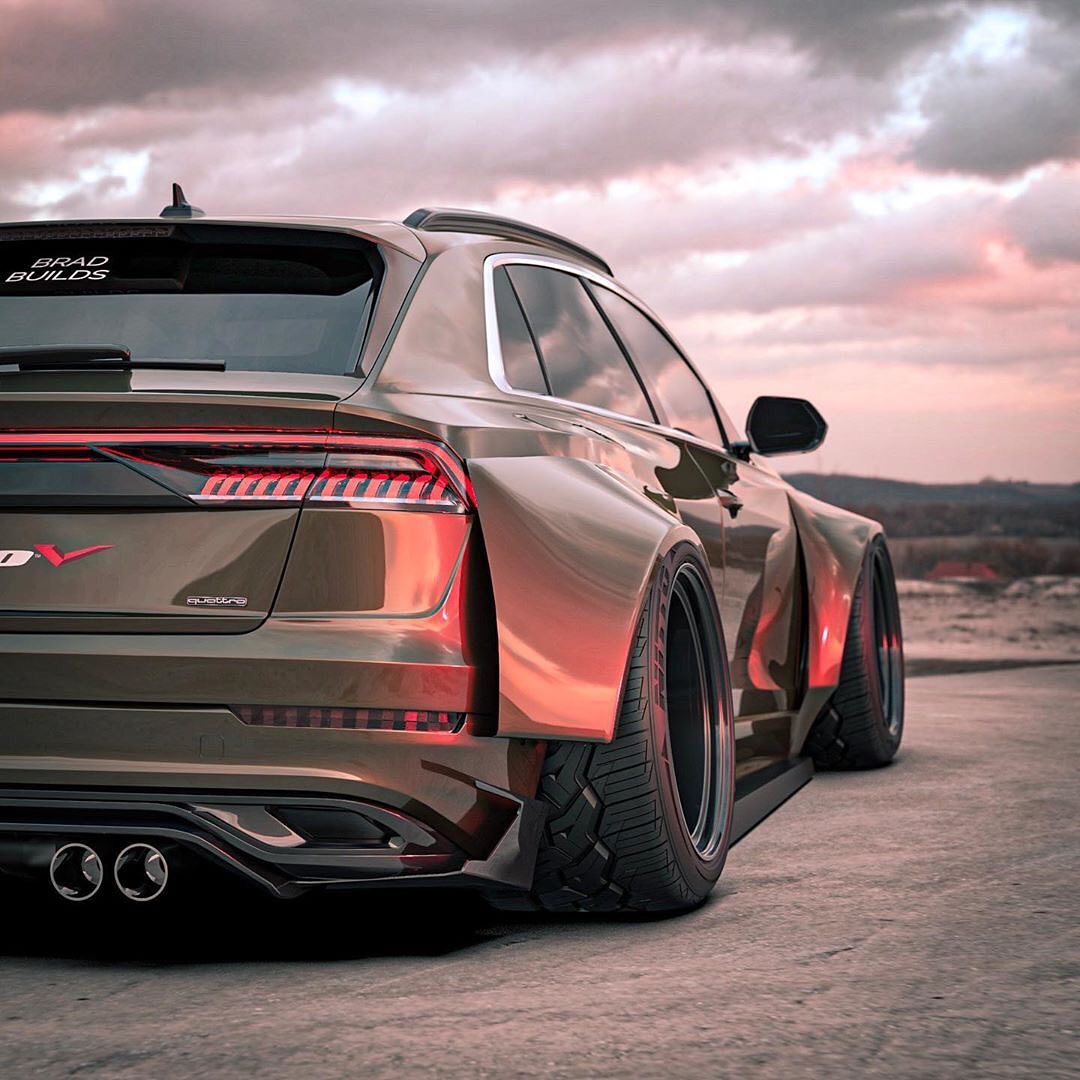 "搔首弄姿"的"超宽体"低趴奥迪q8!