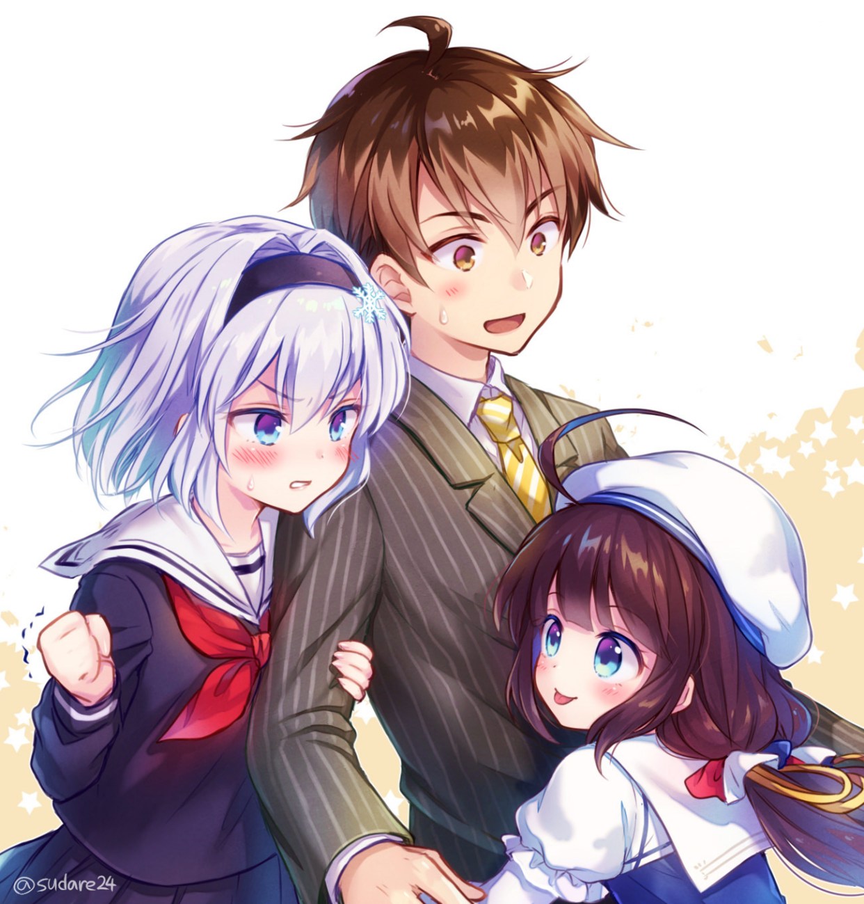 日漫《龙王的工作》里女主"雏鹤爱"可爱的插画,太治愈心情了