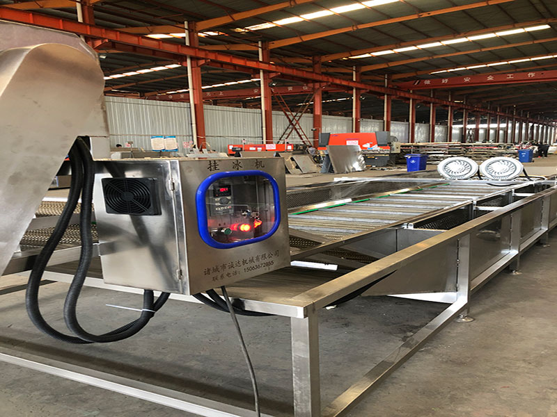 虾仁鸡爪速冻挂冰包冰机器设备,全自动循环气泡速冻挂冰机流水线