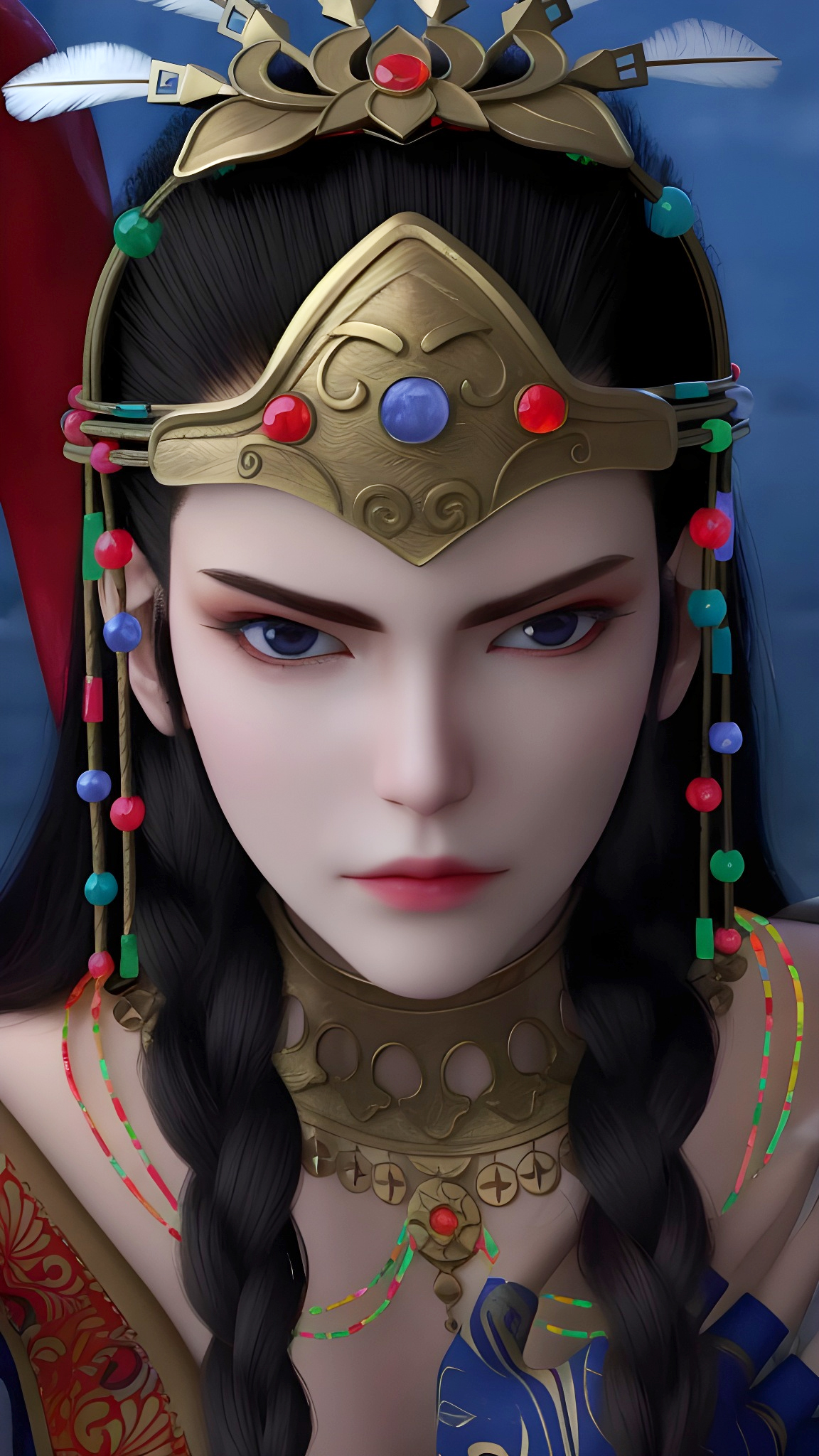 国漫女神|《真阳武神》慕容燕ai精修手机壁纸:完颜乌的弟子