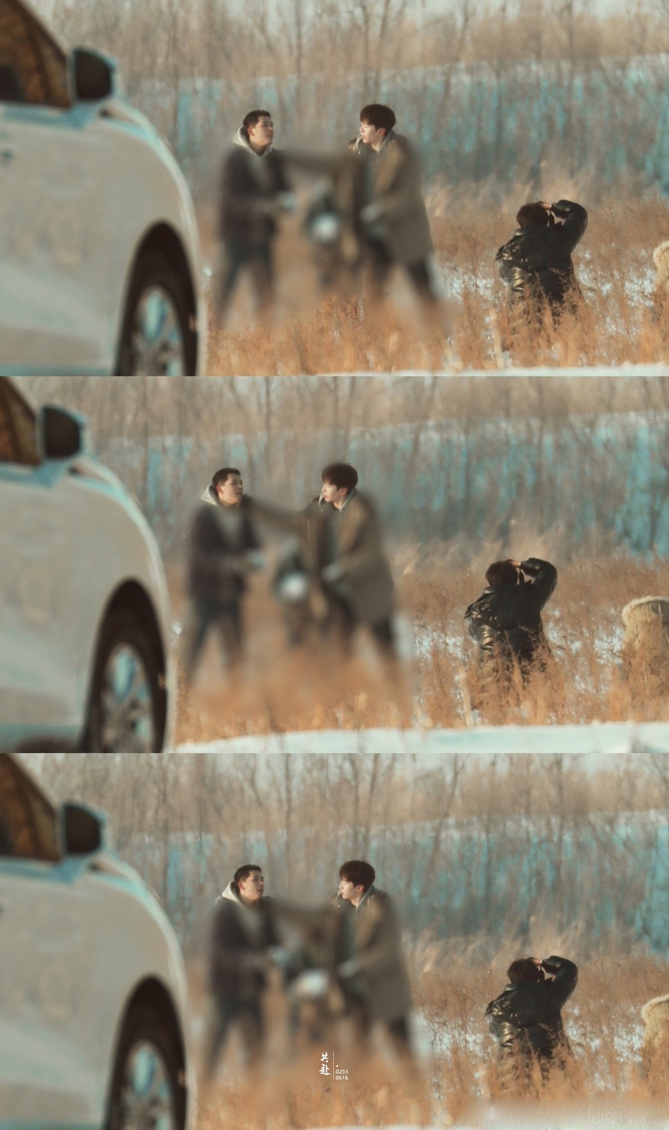 组图:《撒野》范丞丞王安宇同框路透曝光 打雪仗笑容满面