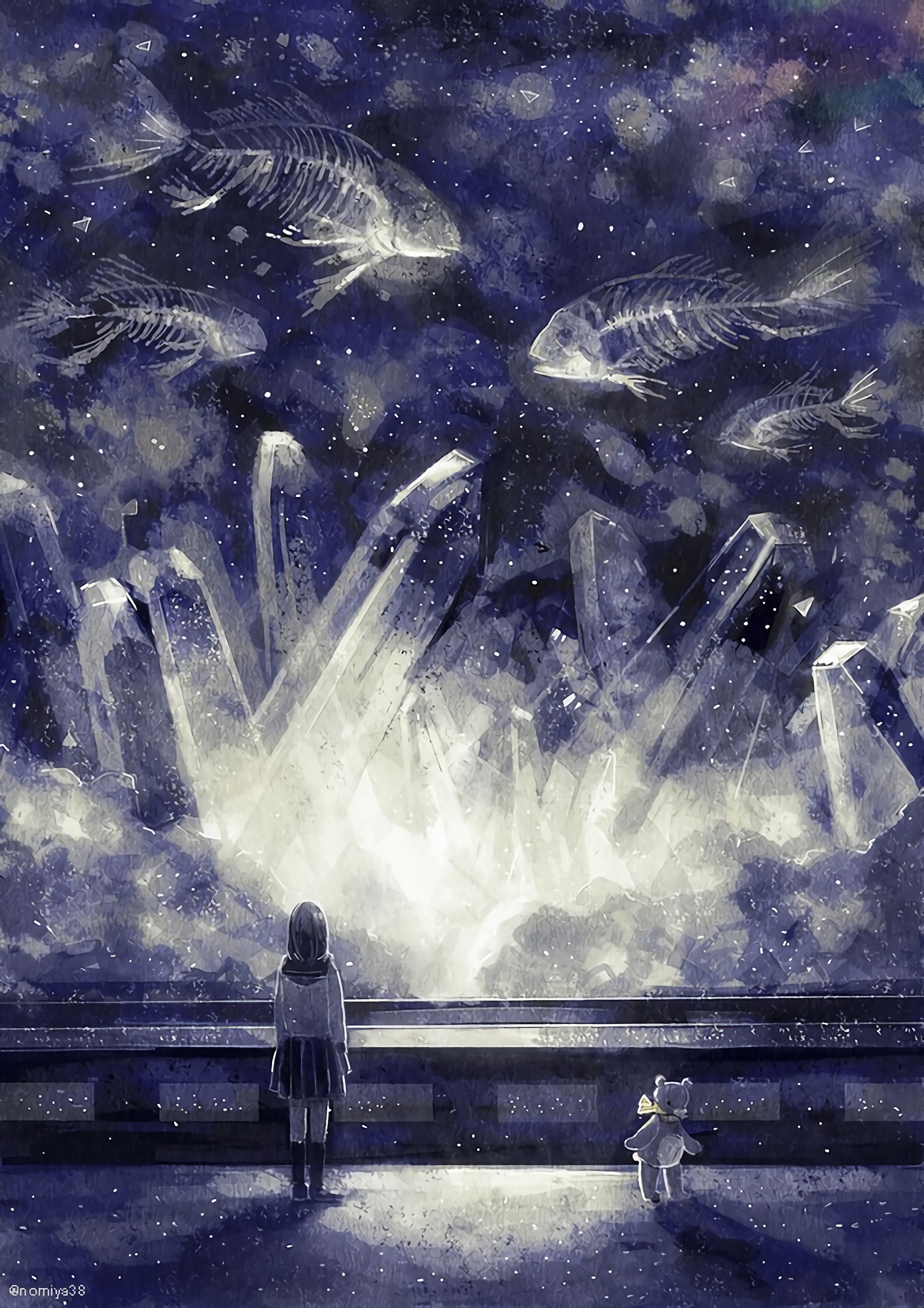 50张高清ai人物动漫手机壁纸,背影唯美,画质感人!