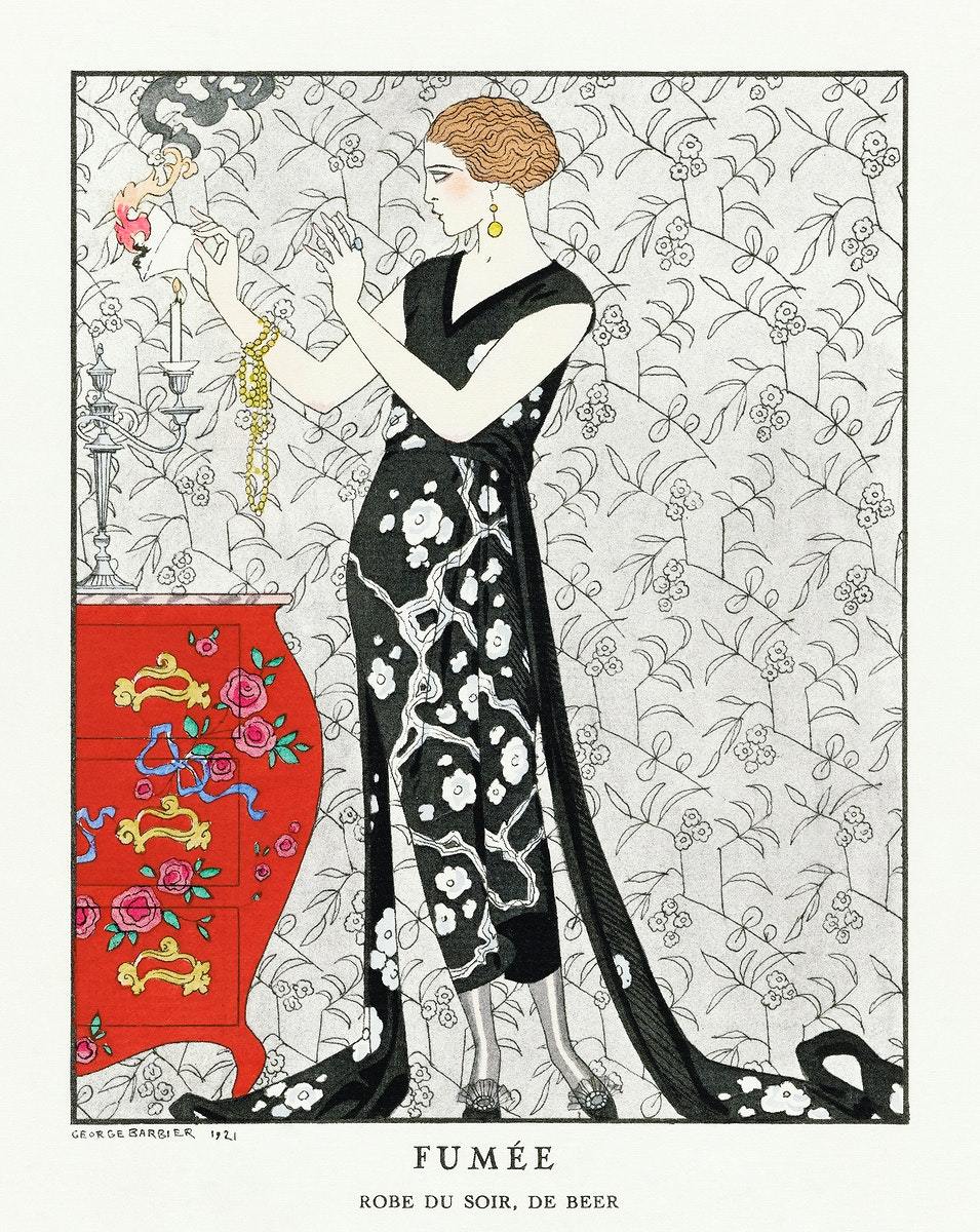 法国插画家乔治·巴比尔george barbier:画框里的摩登女郎