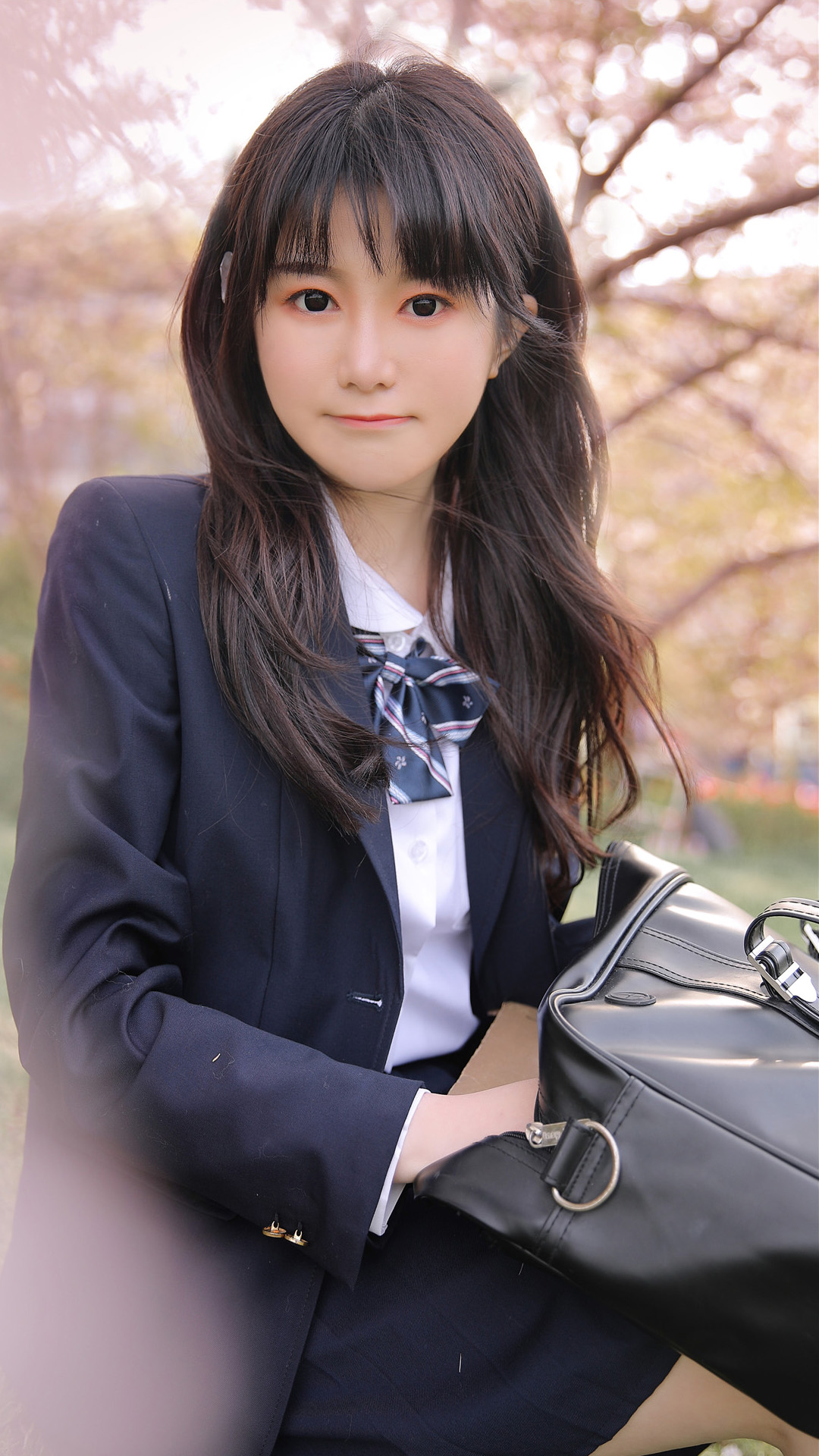 校服美女手机壁纸