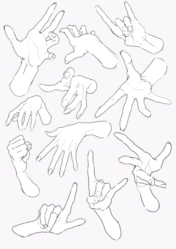 手绘素材参考,手部速写图永远都不嫌多