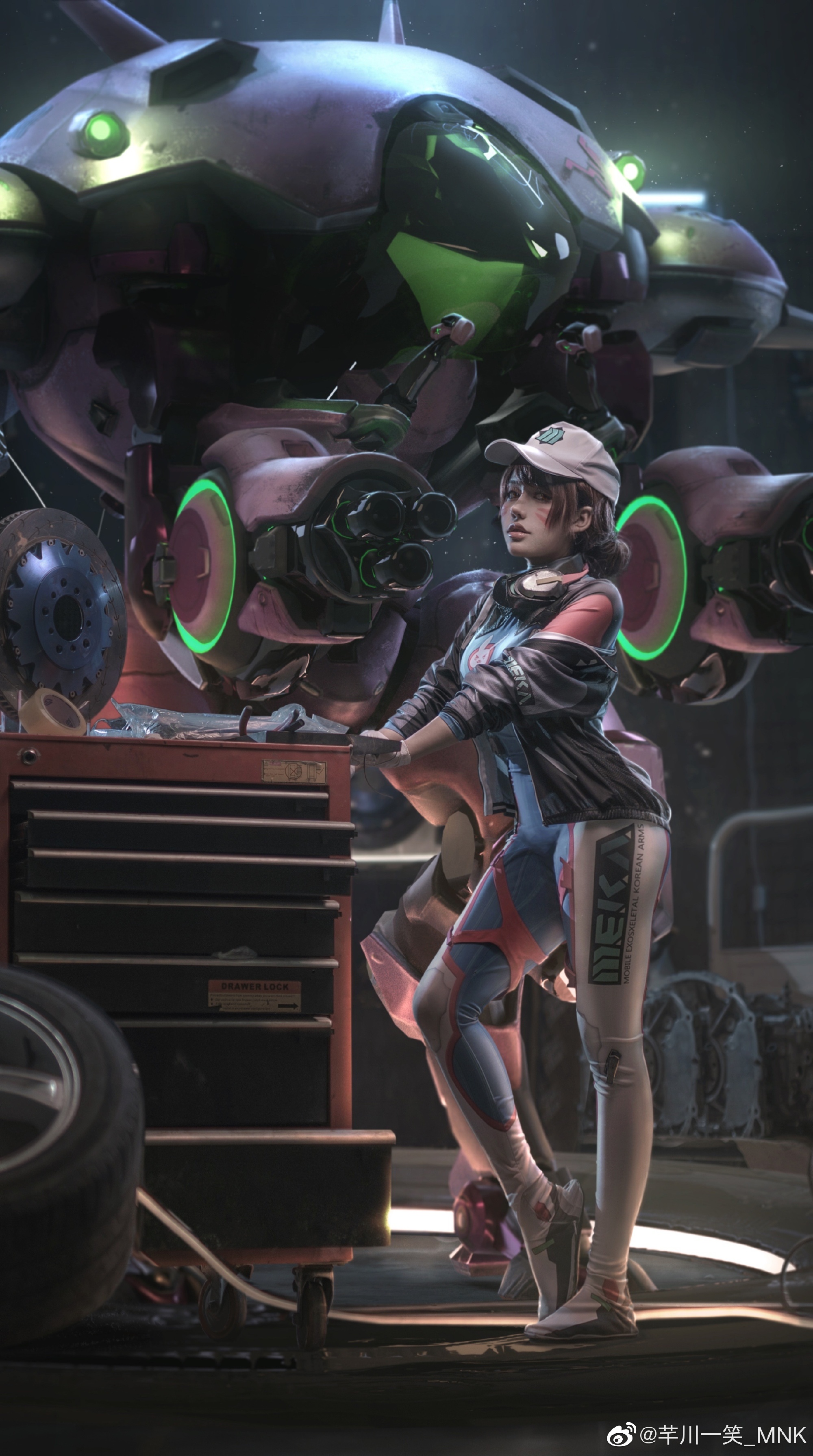 守望先锋d.va,紧身衣和机甲的组合cos,大家喜欢吗