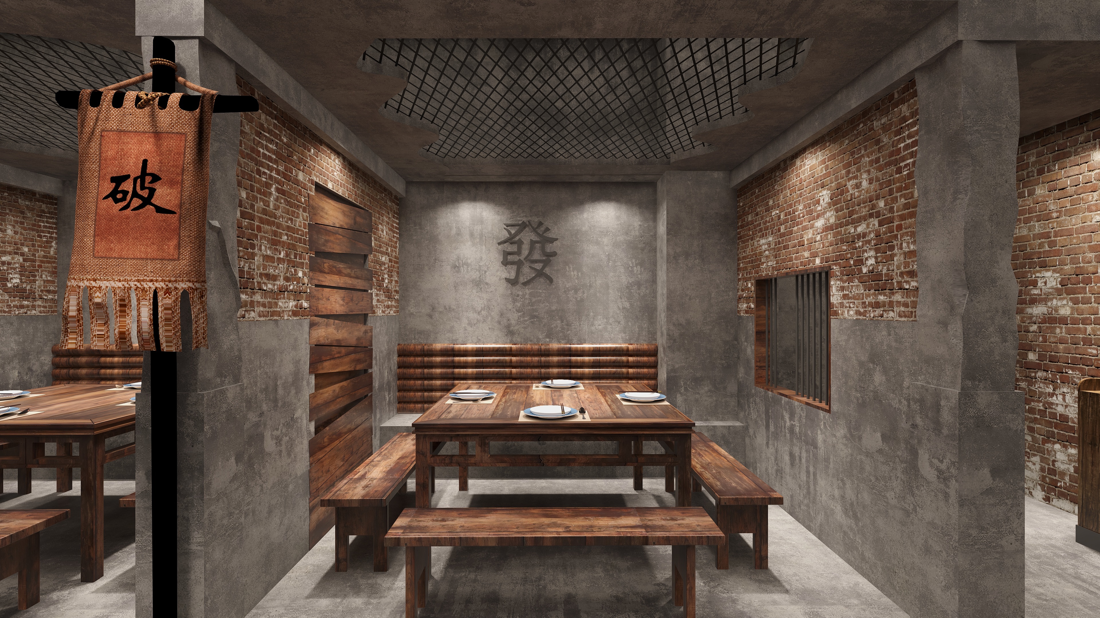 烧烤店设计新思路-废墟破败风餐厅设计