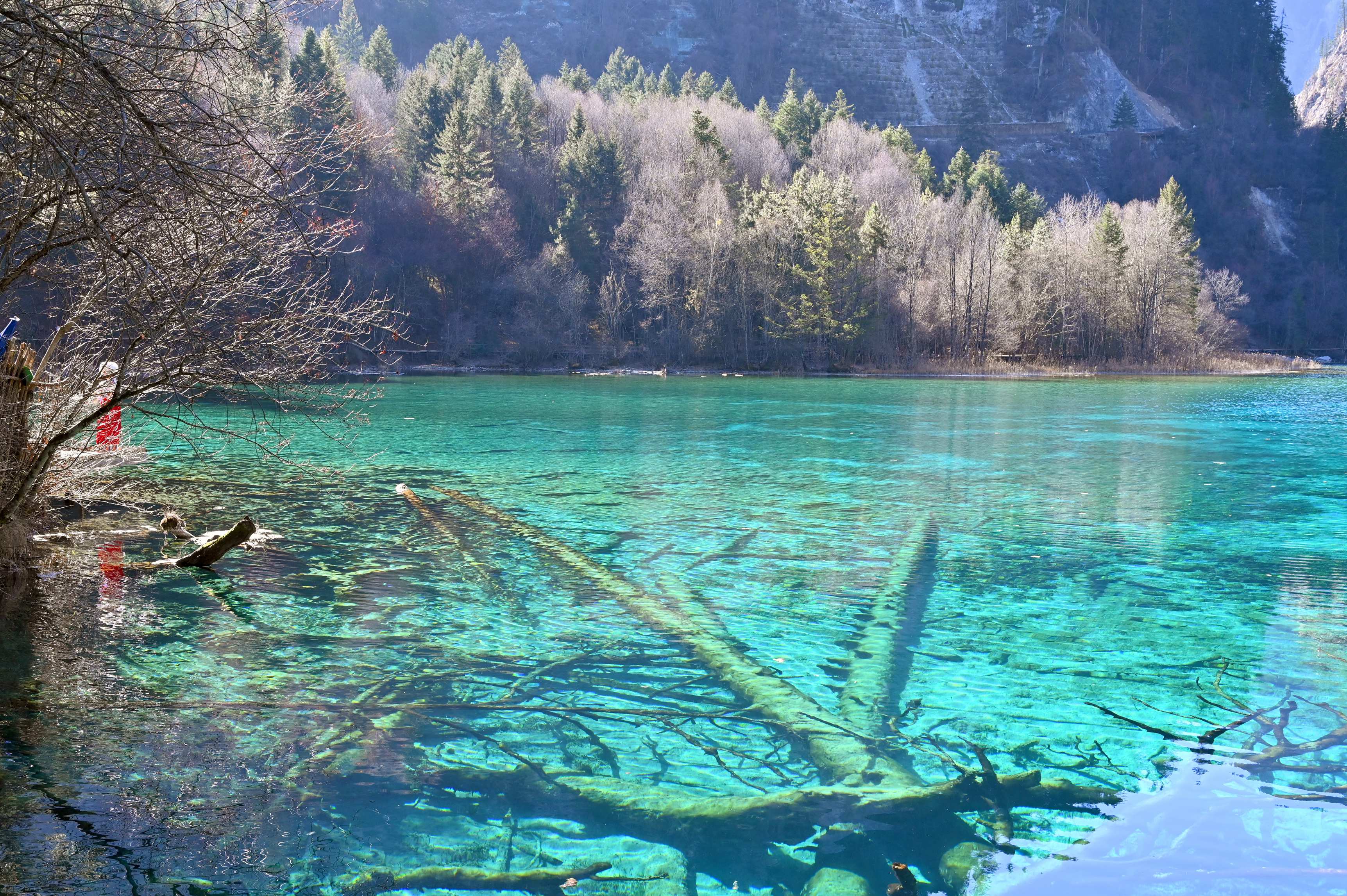 九寨沟冬日风景如画引游人