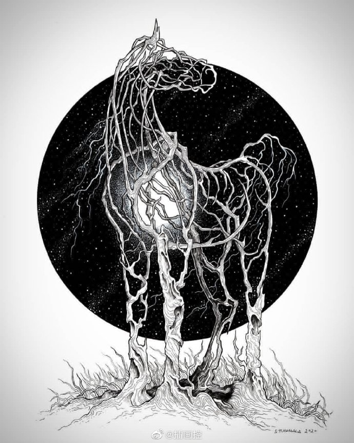 线条的魅力,一组超棒的黑白线稿插画分享!