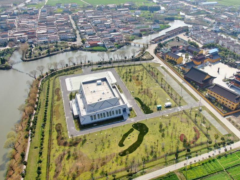 航拍江苏南通青墩遗址 领略青墩文化