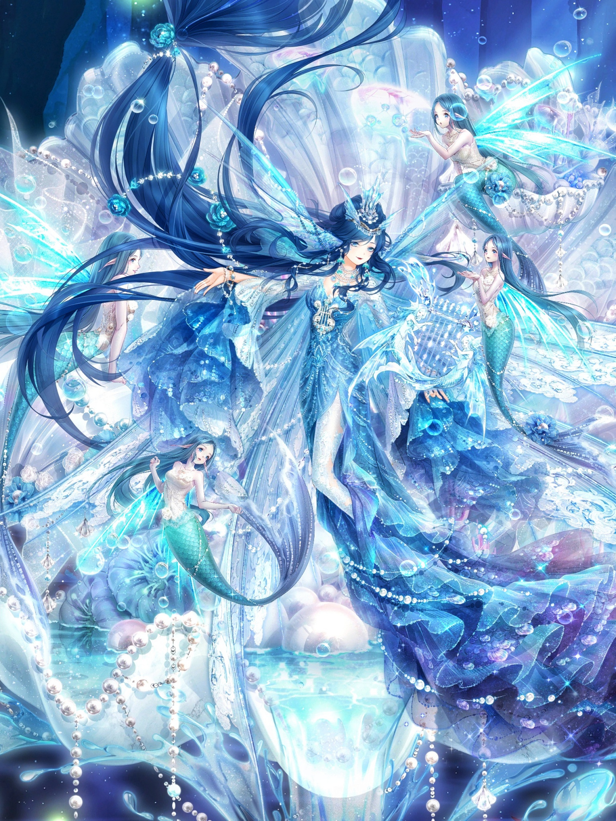 奇迹暖暖:鲛鱼套和小鲛人的美图安利,海中绝美的风景