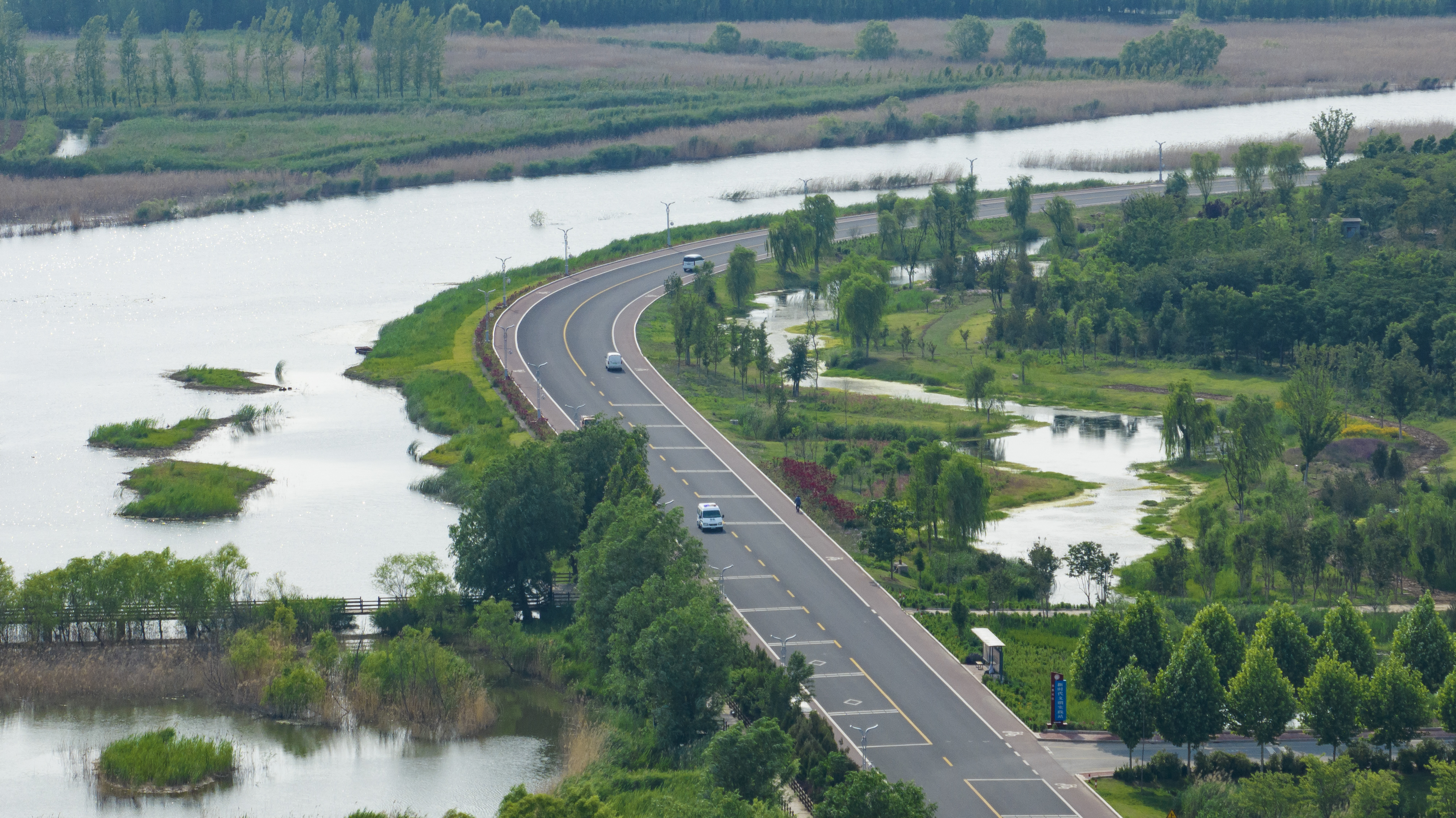 山东东平|东平湖滨湖国家湿地公园和滨湖大道,环境优美空气清新