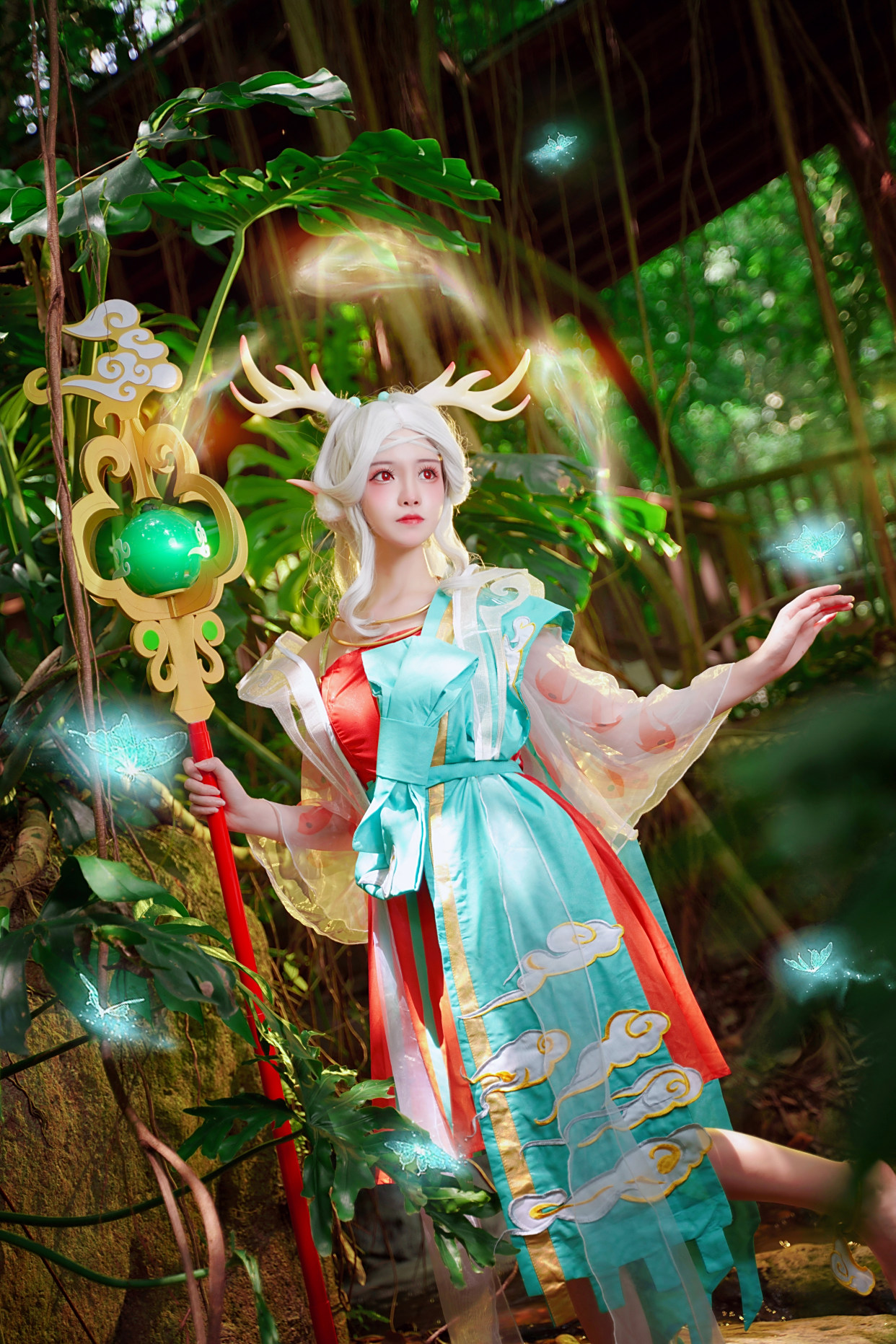 王者荣耀:瑶瑶遇见神鹿cos,国庆快乐