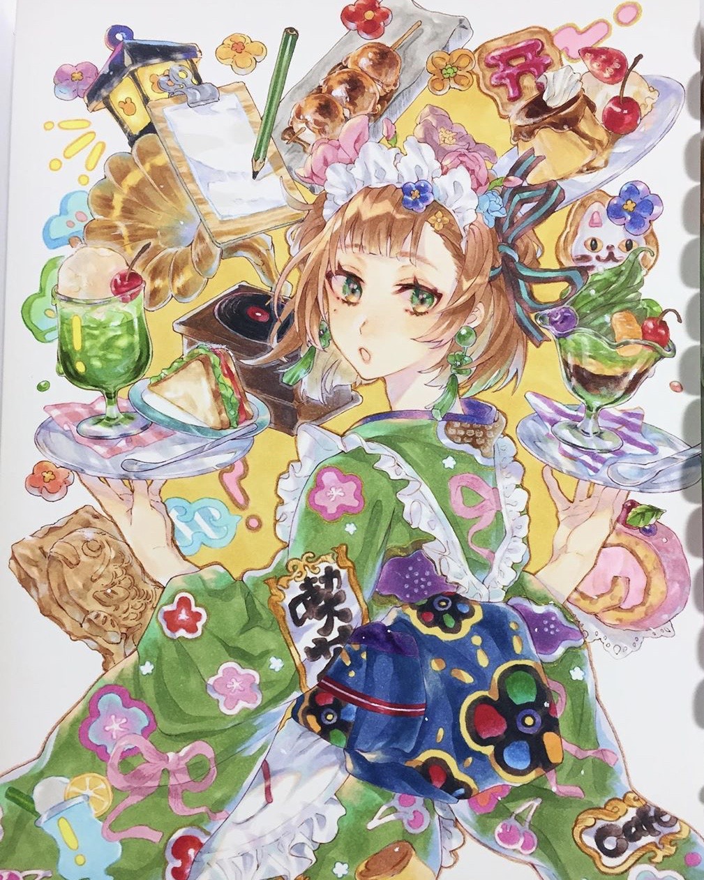 色彩缤纷的手绘马克笔插画作品