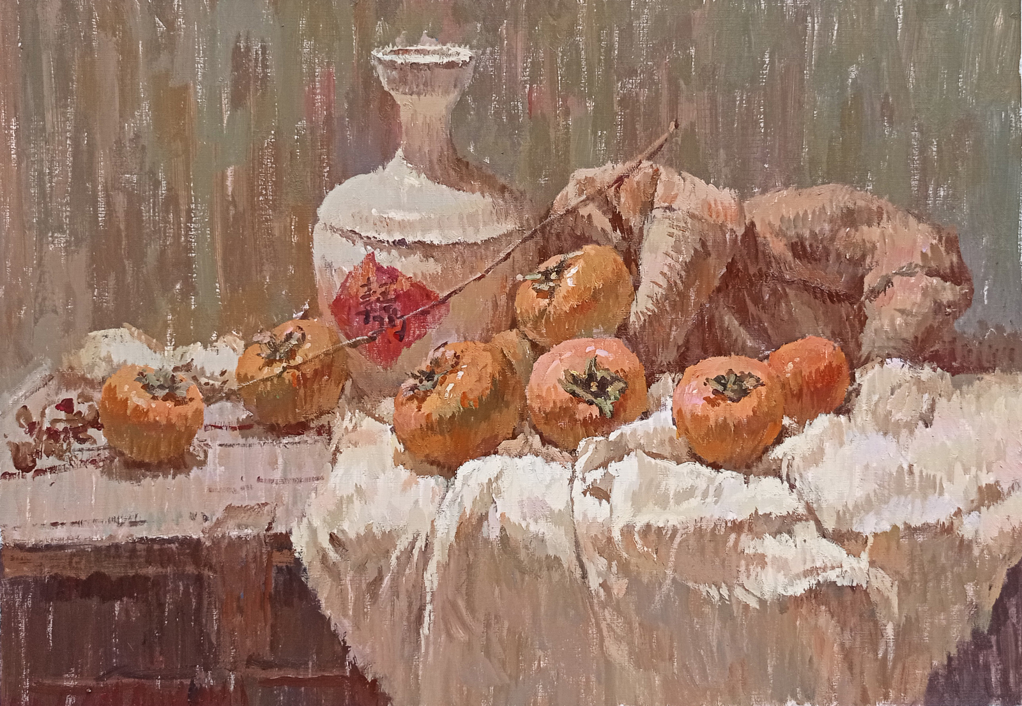 学习印象派,用小碎笔触画水果,水粉色彩静物画