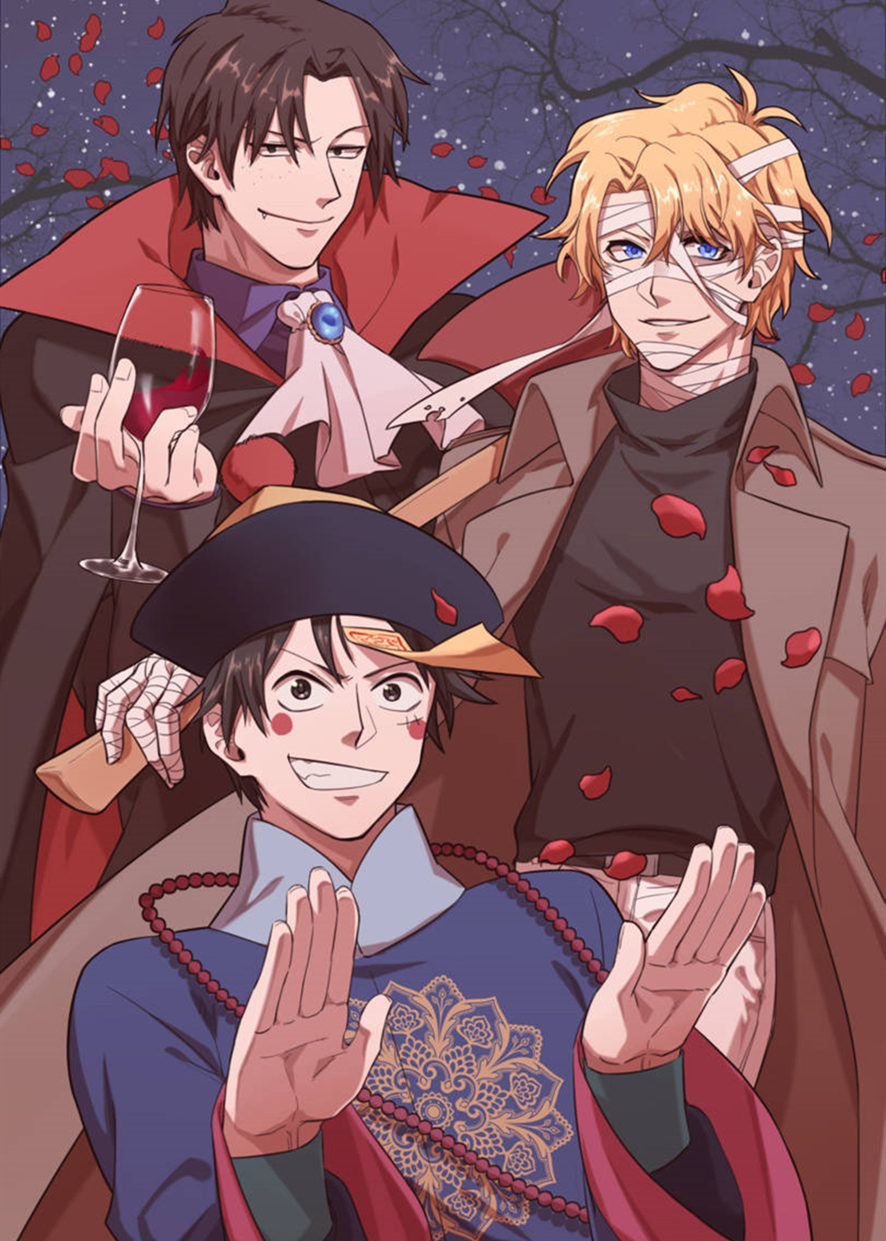 海贼王系列之"asl"精美插画图集!一世情,三兄弟,永不相忘