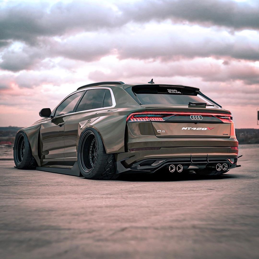 "搔首弄姿"的"超宽体"低趴奥迪q8!