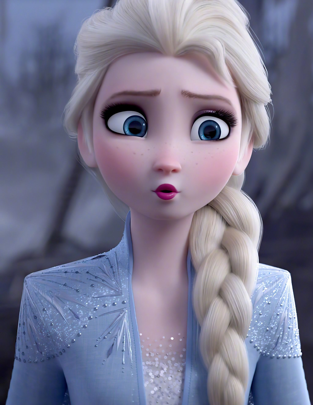 古灵精怪!冰雪奇缘2 艾莎女王高清特写壁纸!