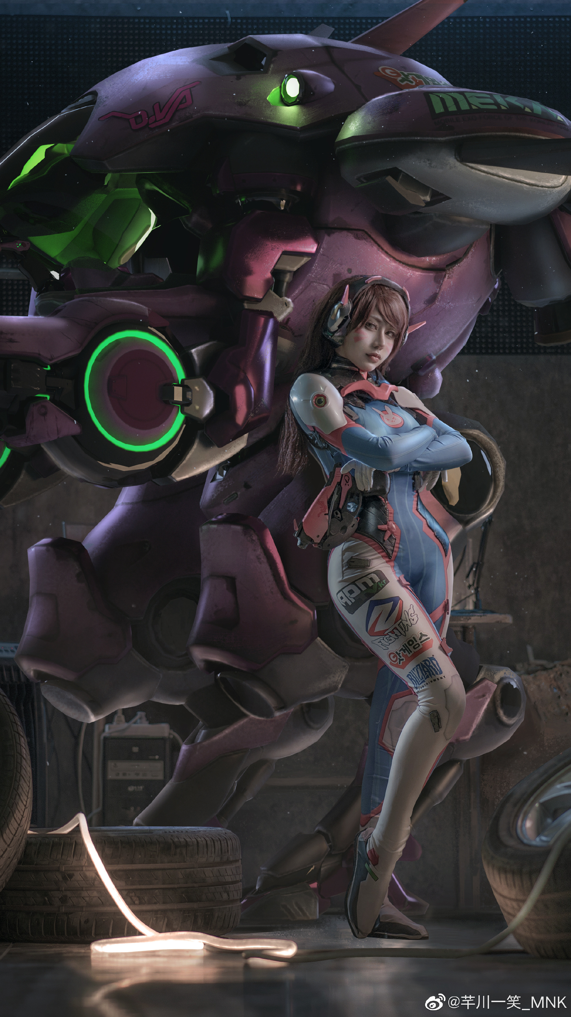 守望先锋d.va,紧身衣和机甲的组合cos,大家喜欢吗