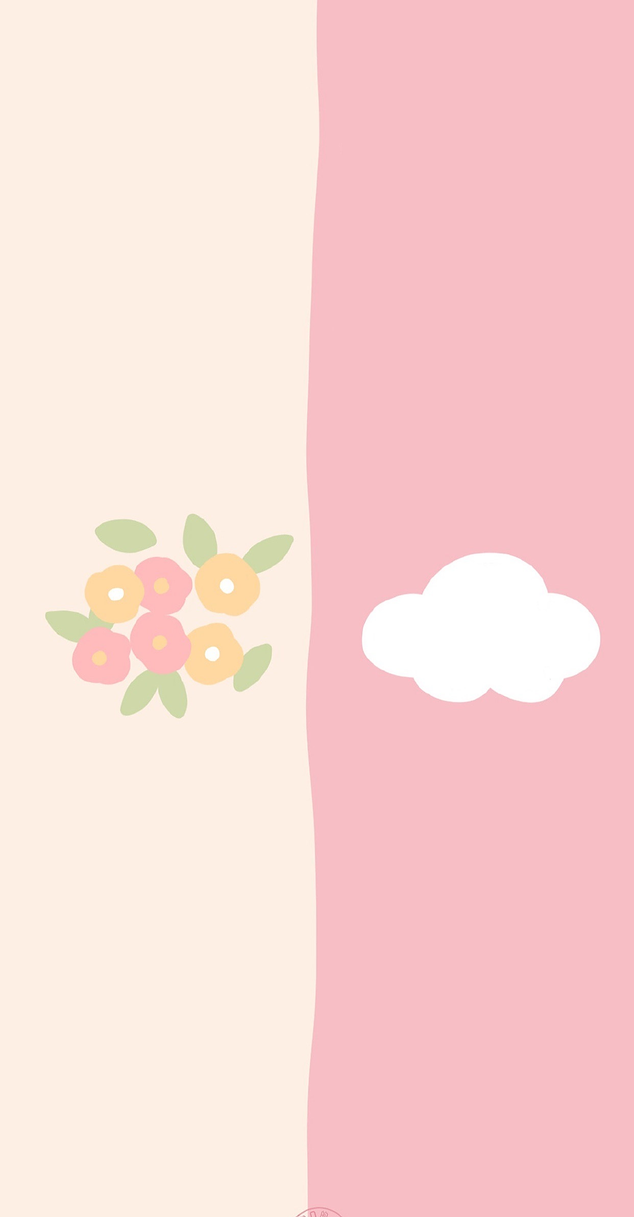 聊天背景图(6),清新可爱卡通左右分区式