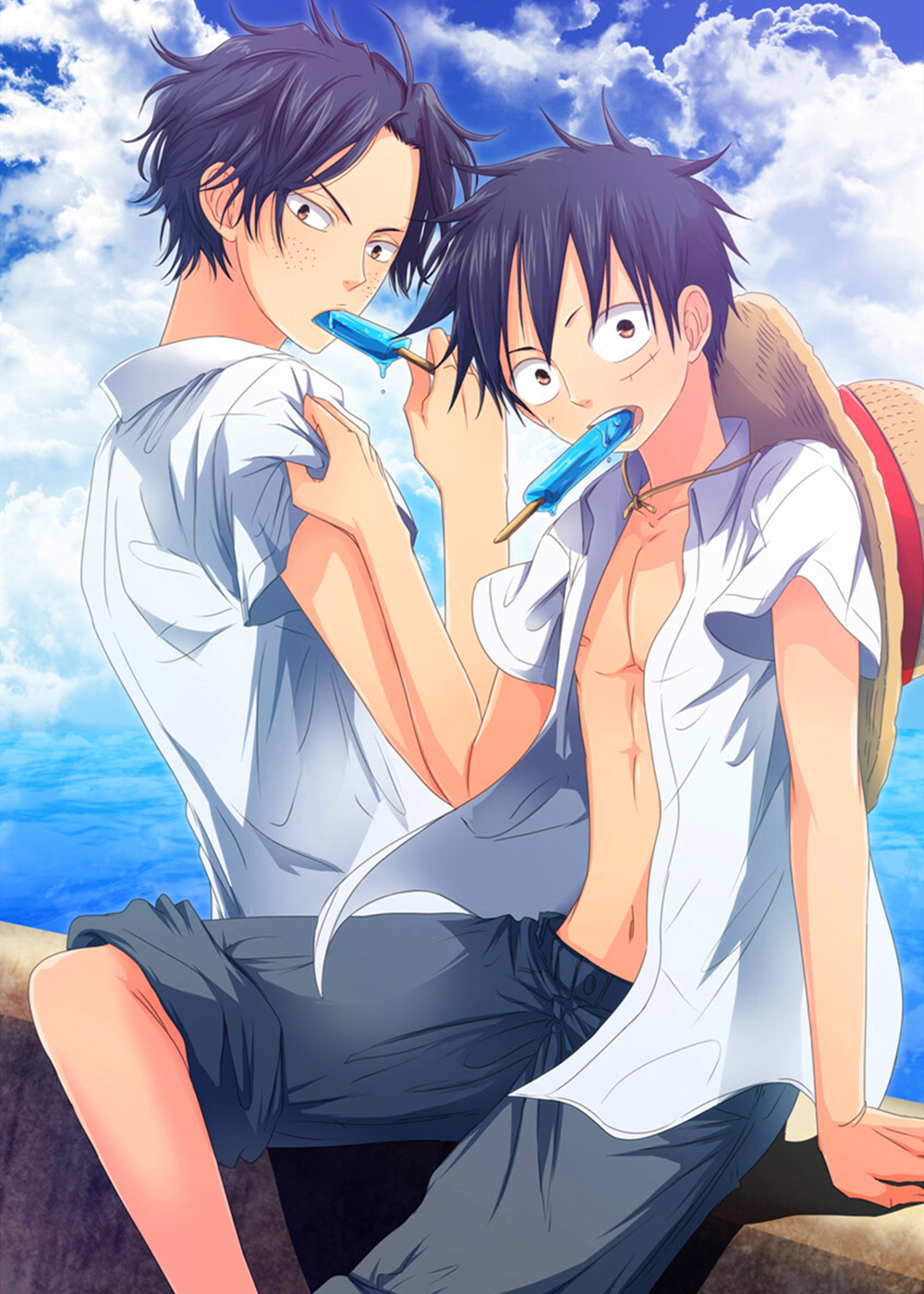 海贼王系列之"asl"精美插画图集!一世情,三兄弟,永不相忘