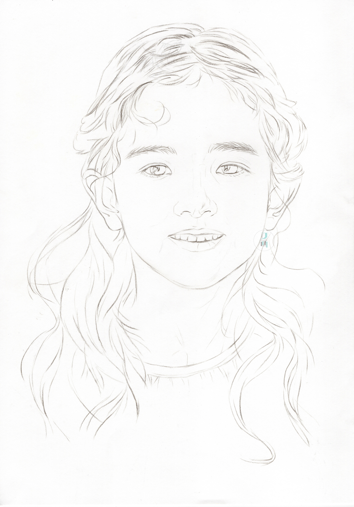 彩铅 写实人像小女孩绘画过程