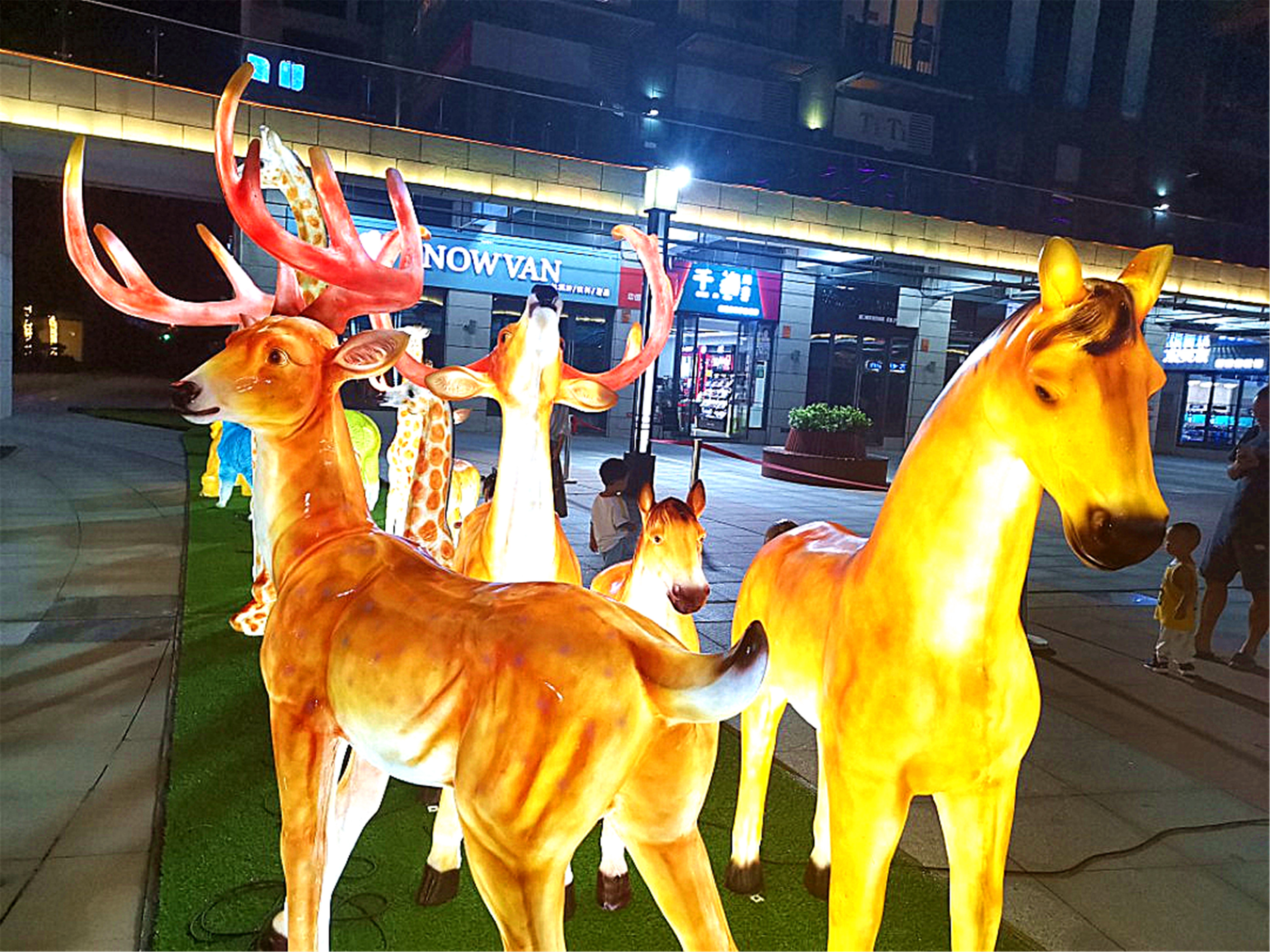 吉安城南铜锣湾广场的动物灯光秀 美极了