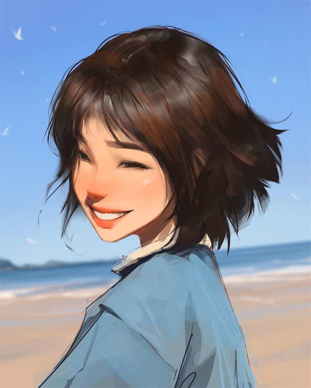 光影人物插图,非常唯美治愈