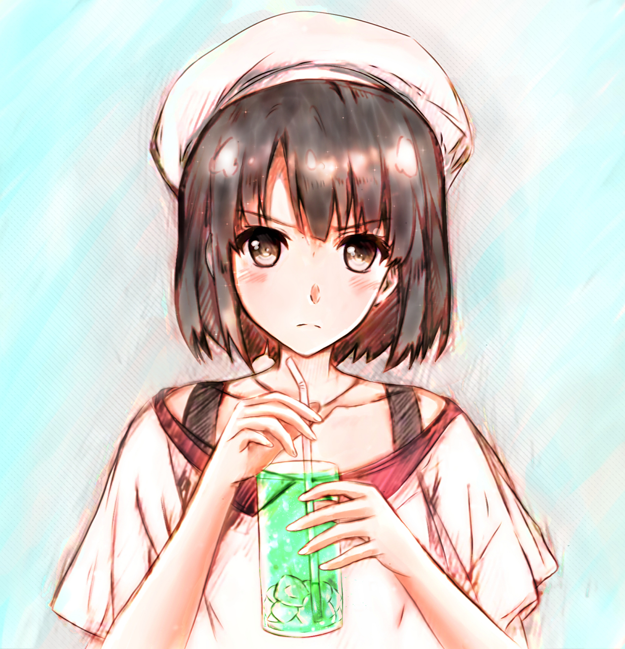 加藤惠的高清插画壁纸,她是日漫《不起眼女主角培育法》中人物